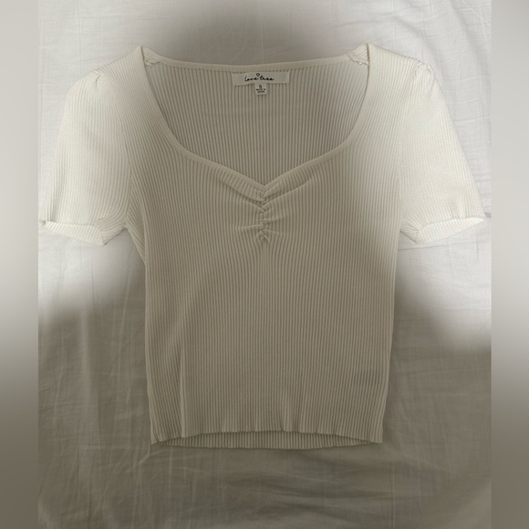 Lovetree Ribbed White Tee Shirt - Picture 1 of 3